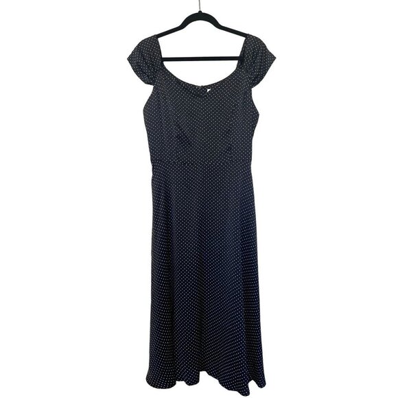 NWT Unique Vintage1950s Polka Dot Swing Dress L - Picture 6 of 15